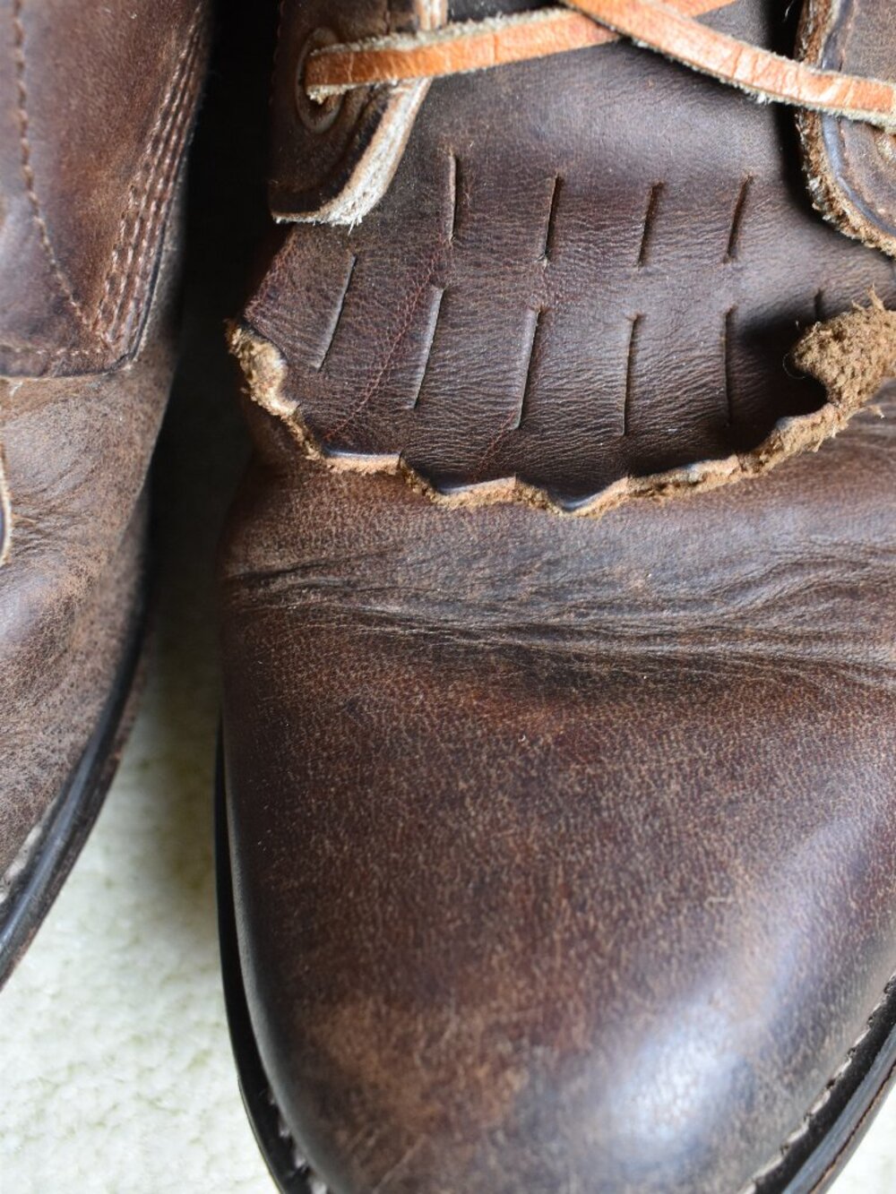 Vintage Womens Brown Justin Lace Up Western Boots Sz 6.5 - Picture 13 of 15